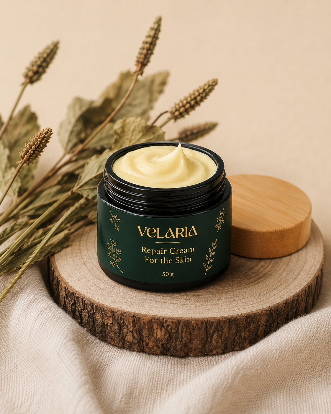 	Velaria Repair Cream with plantain leaves, the source of plantain leaf benefits for skin
